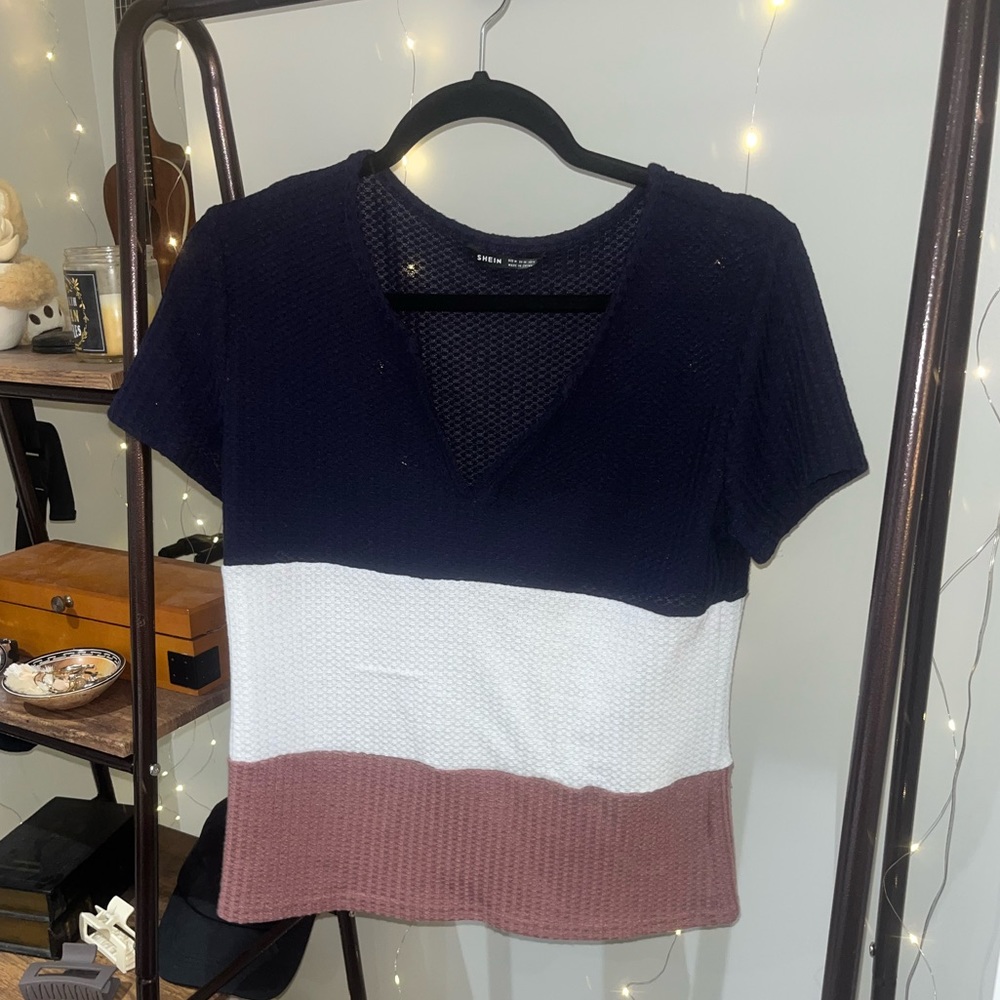 SHEIN Multi-Coloured V-Neck T-Shirt